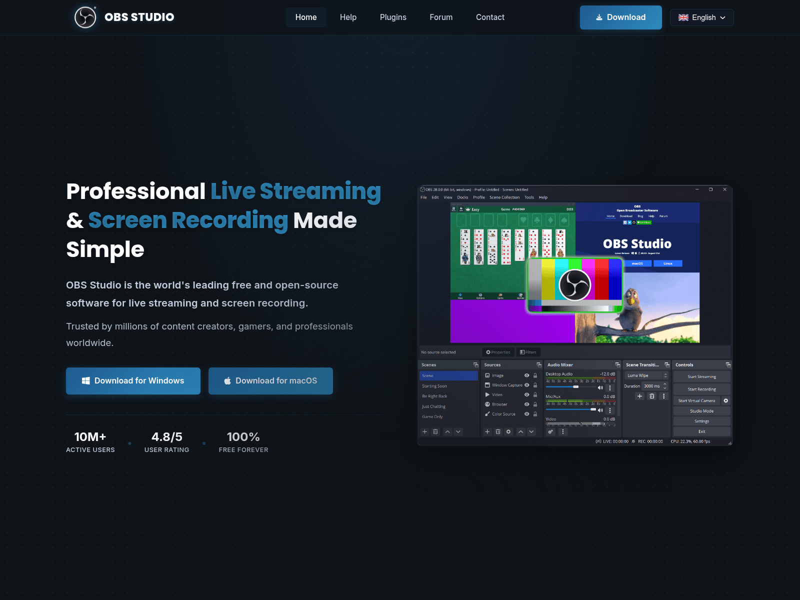Screenshot of obs-studio.pro