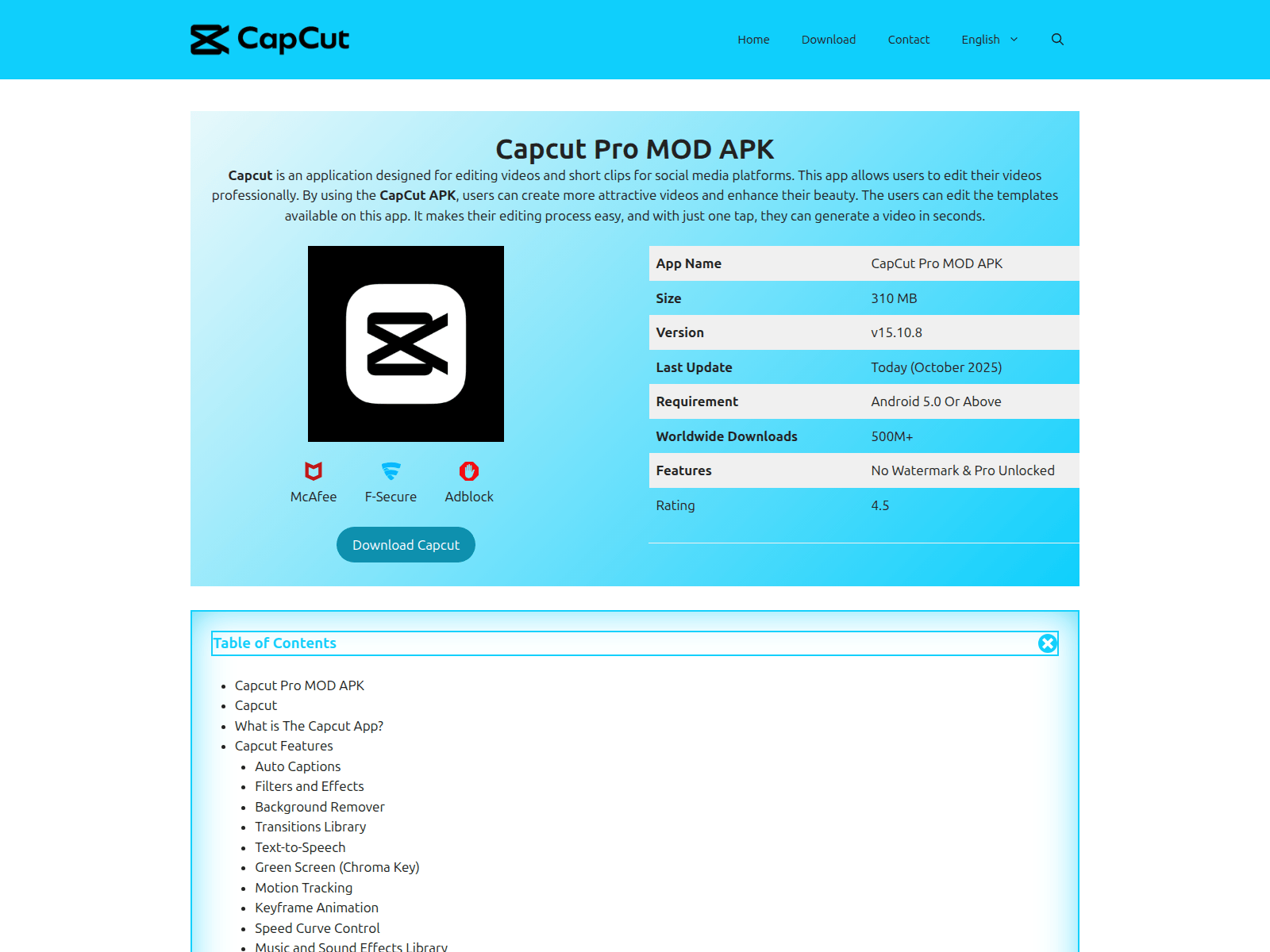 Screenshot of capcuts.com.in
