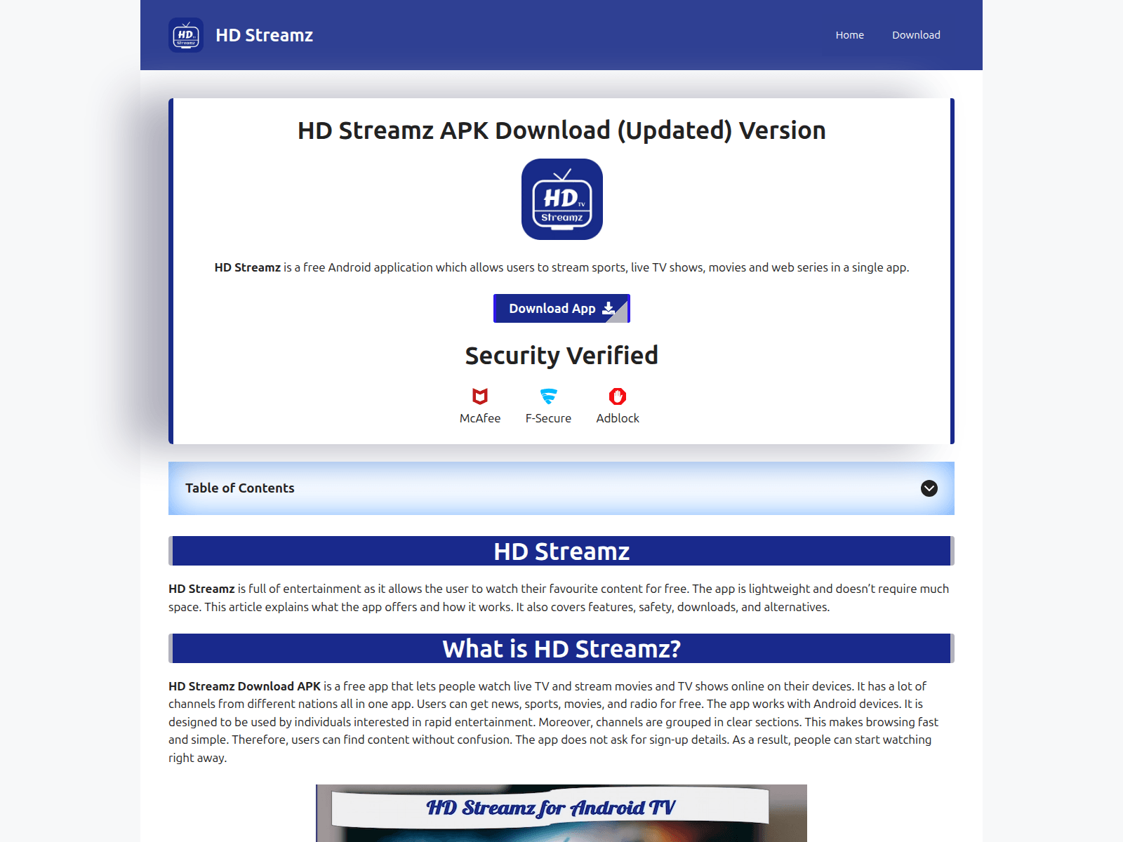 Screenshot of hdstreamz.watch