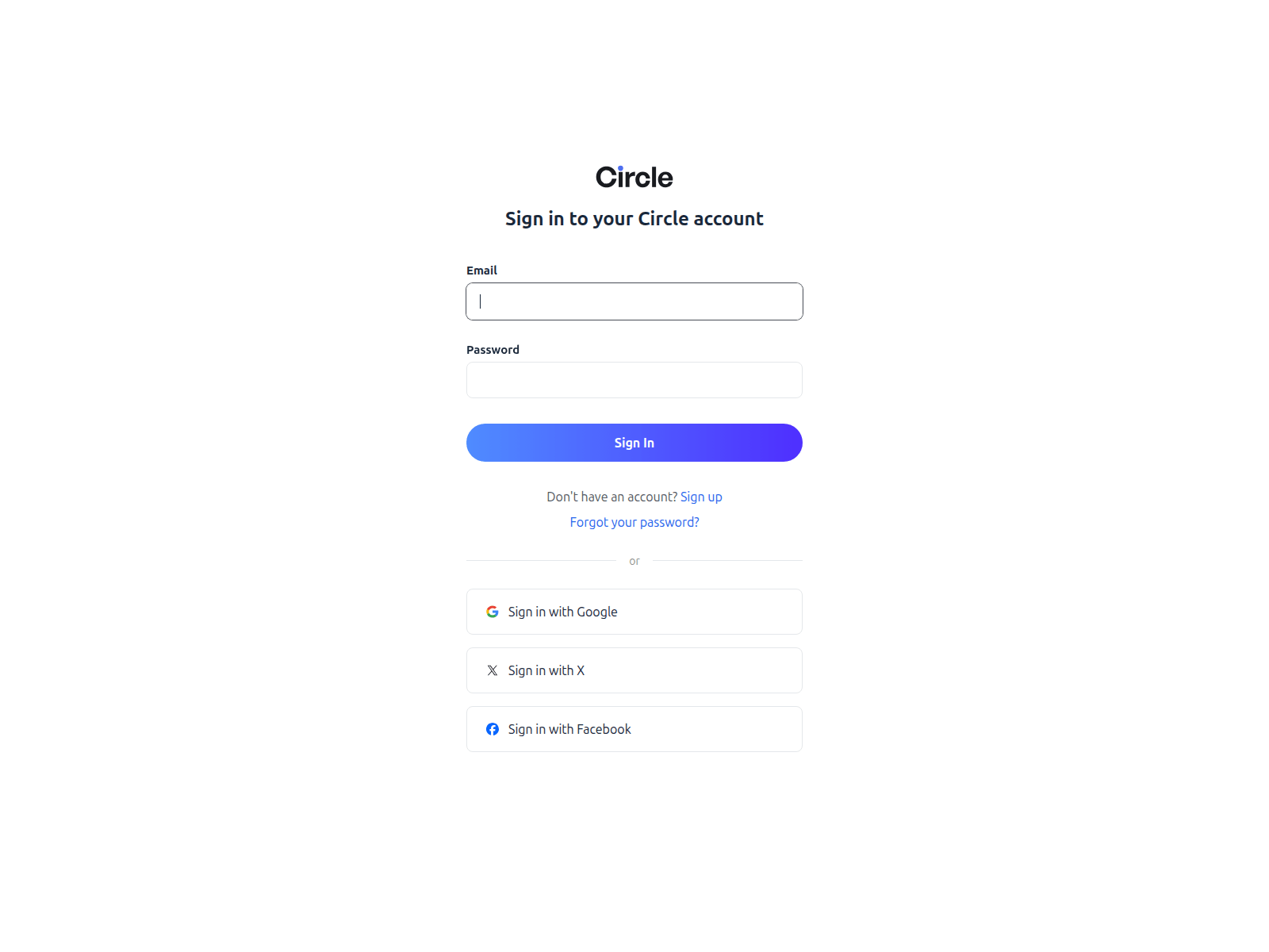 Screenshot of auth.circle-staging-cms.net