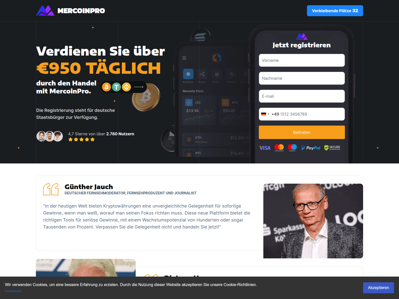 Screenshot of mercoinpro.com