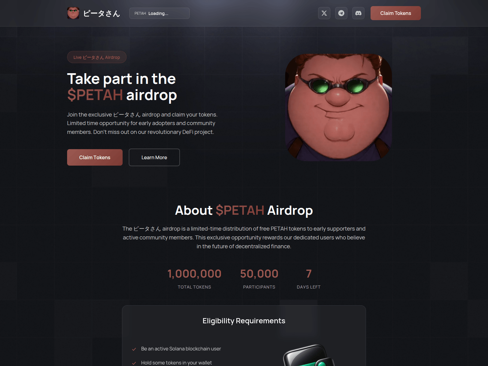 Screenshot of claim-petah.pages.dev