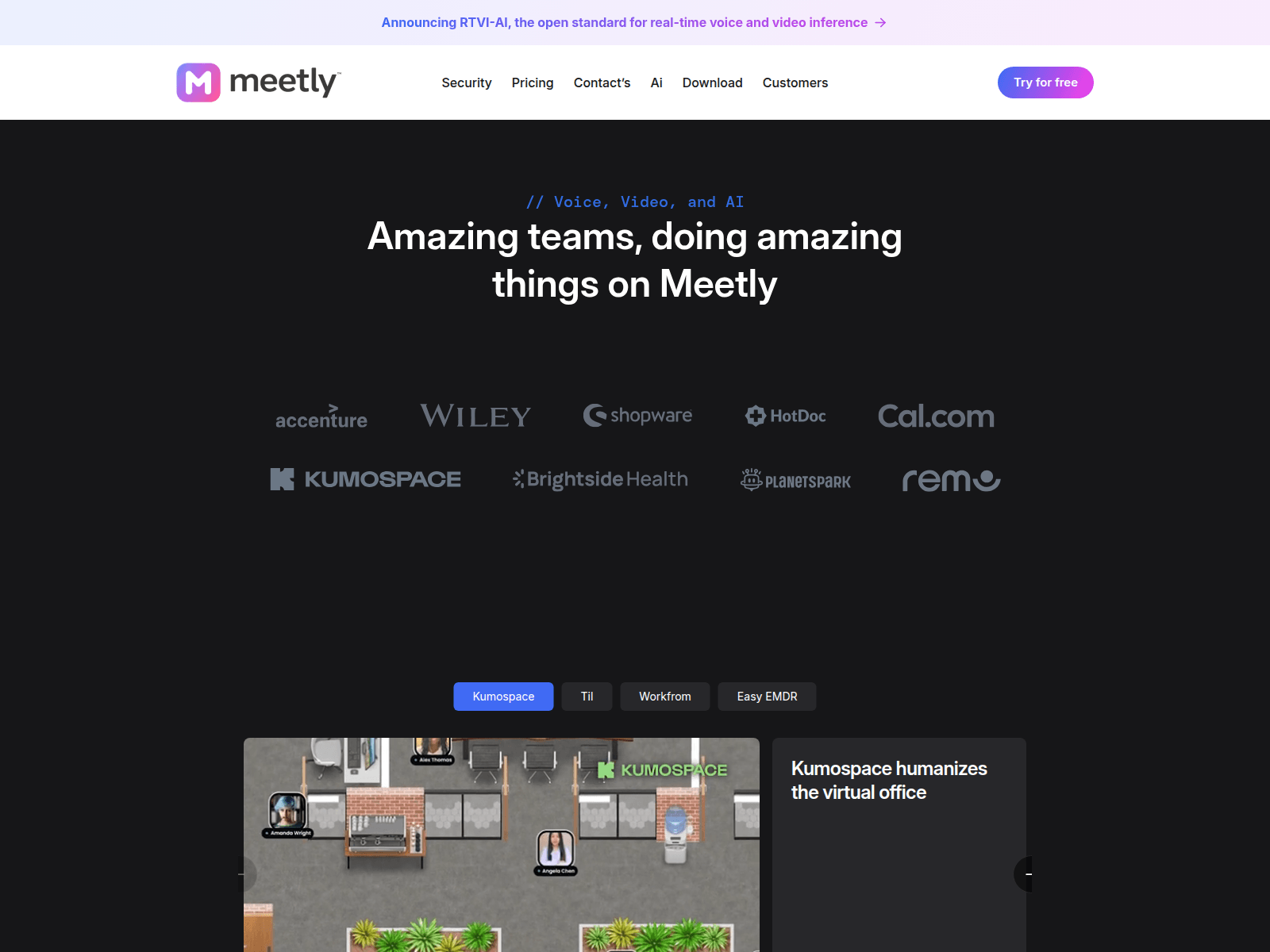 Screenshot of meetly-call.com