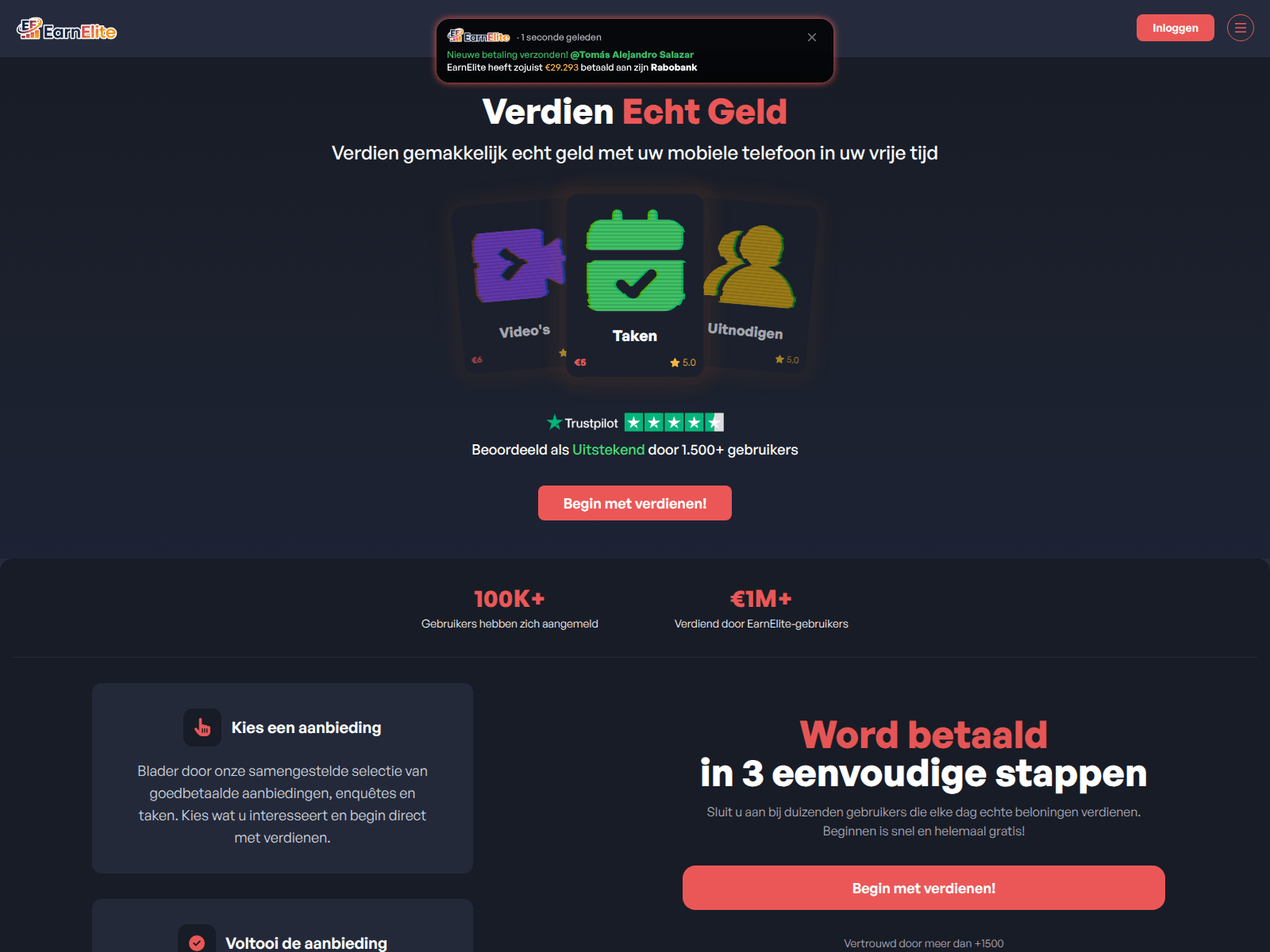 Screenshot of earneeide-bchcai.xyz
