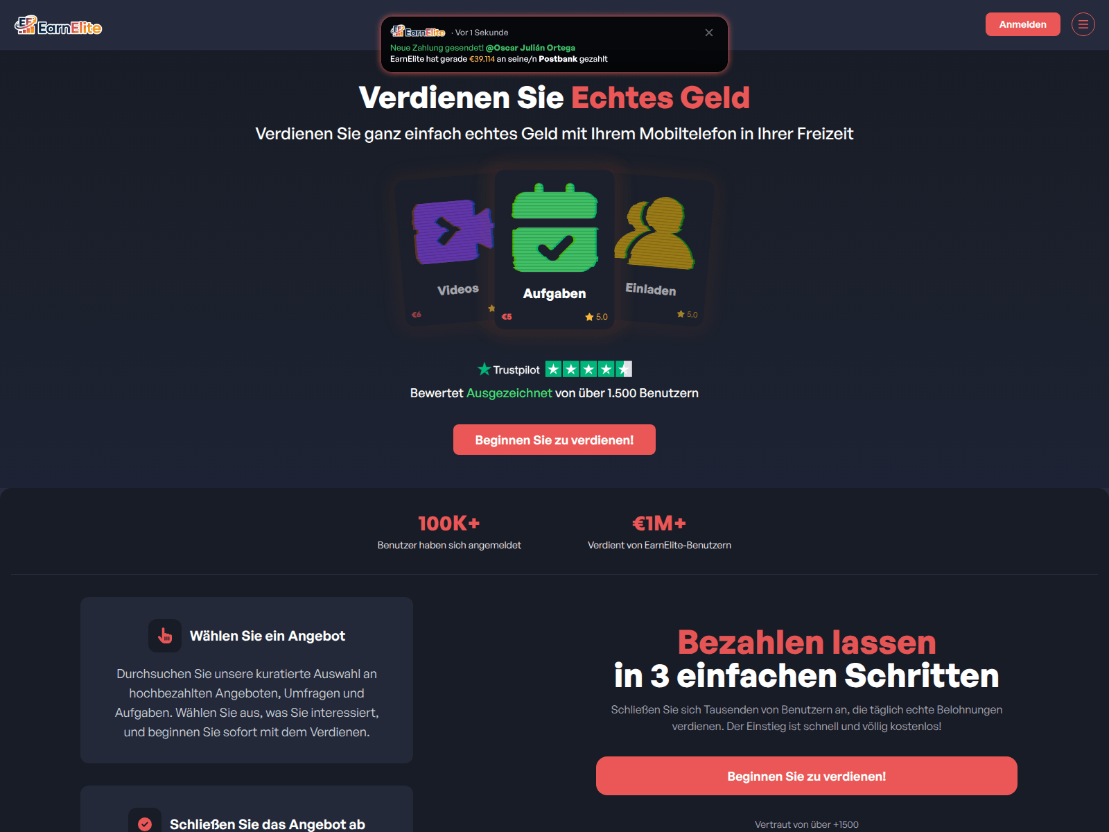 Screenshot of earneviue-cyhgcd.xyz