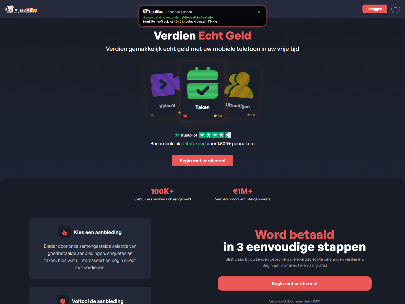 Screenshot of earneyyte-bdkibi.xyz