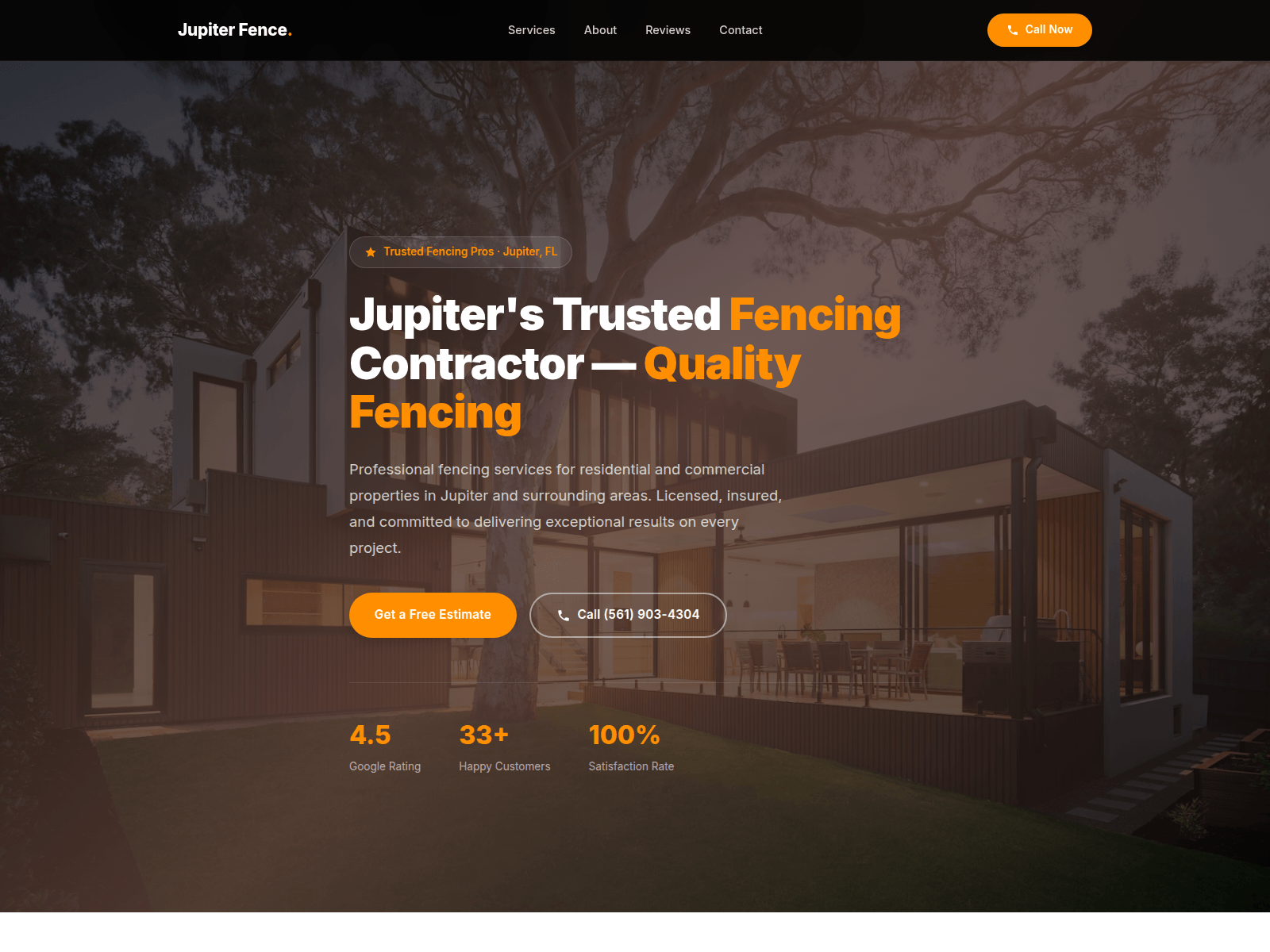 Screenshot of jupiter-fence-company.webgroove.io