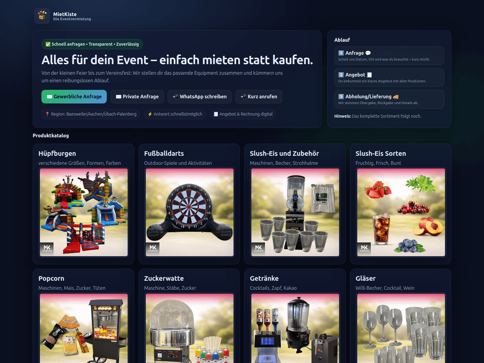 Screenshot of mietkiste-event.de