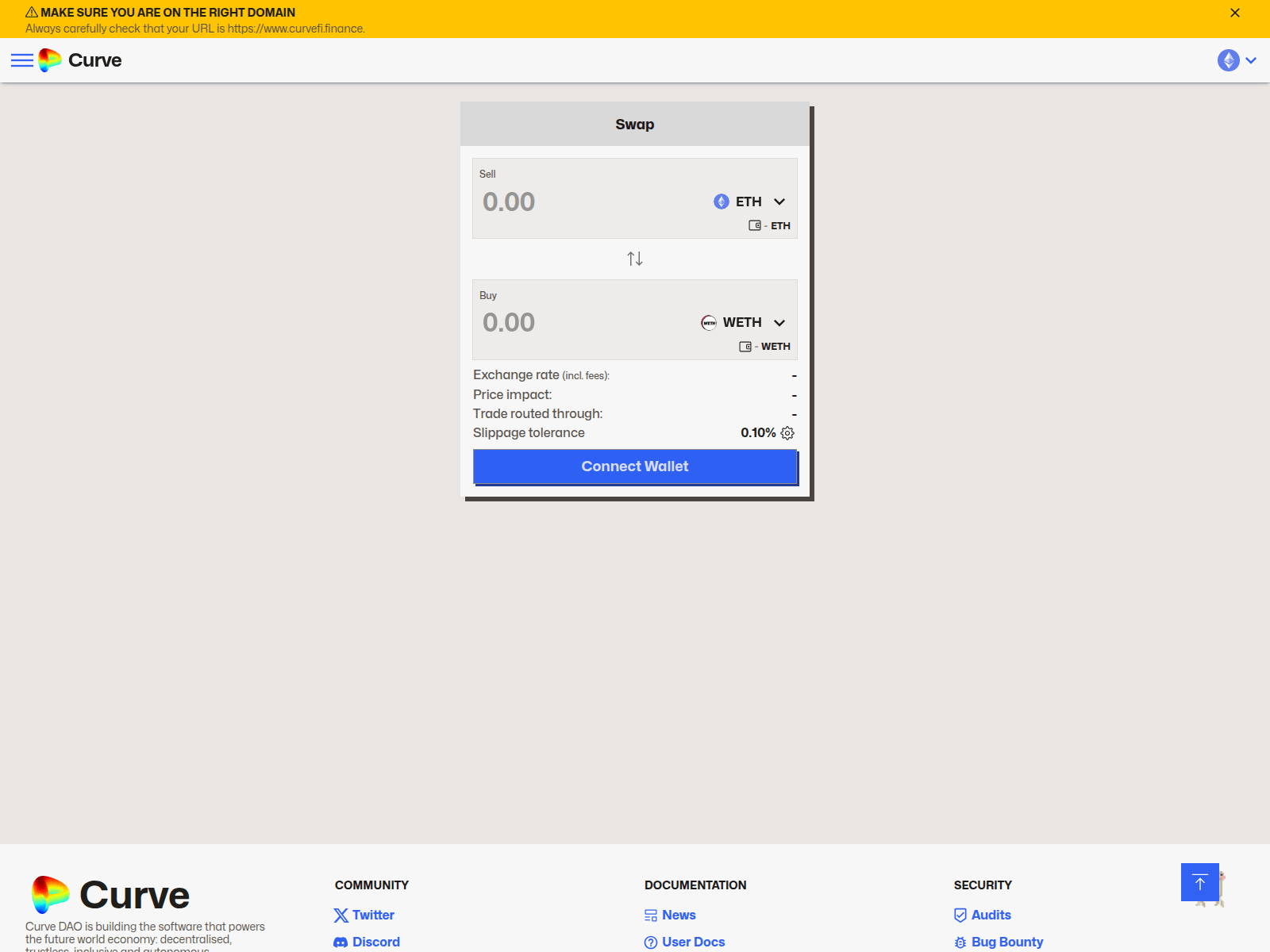 Screenshot of curvefi.finance