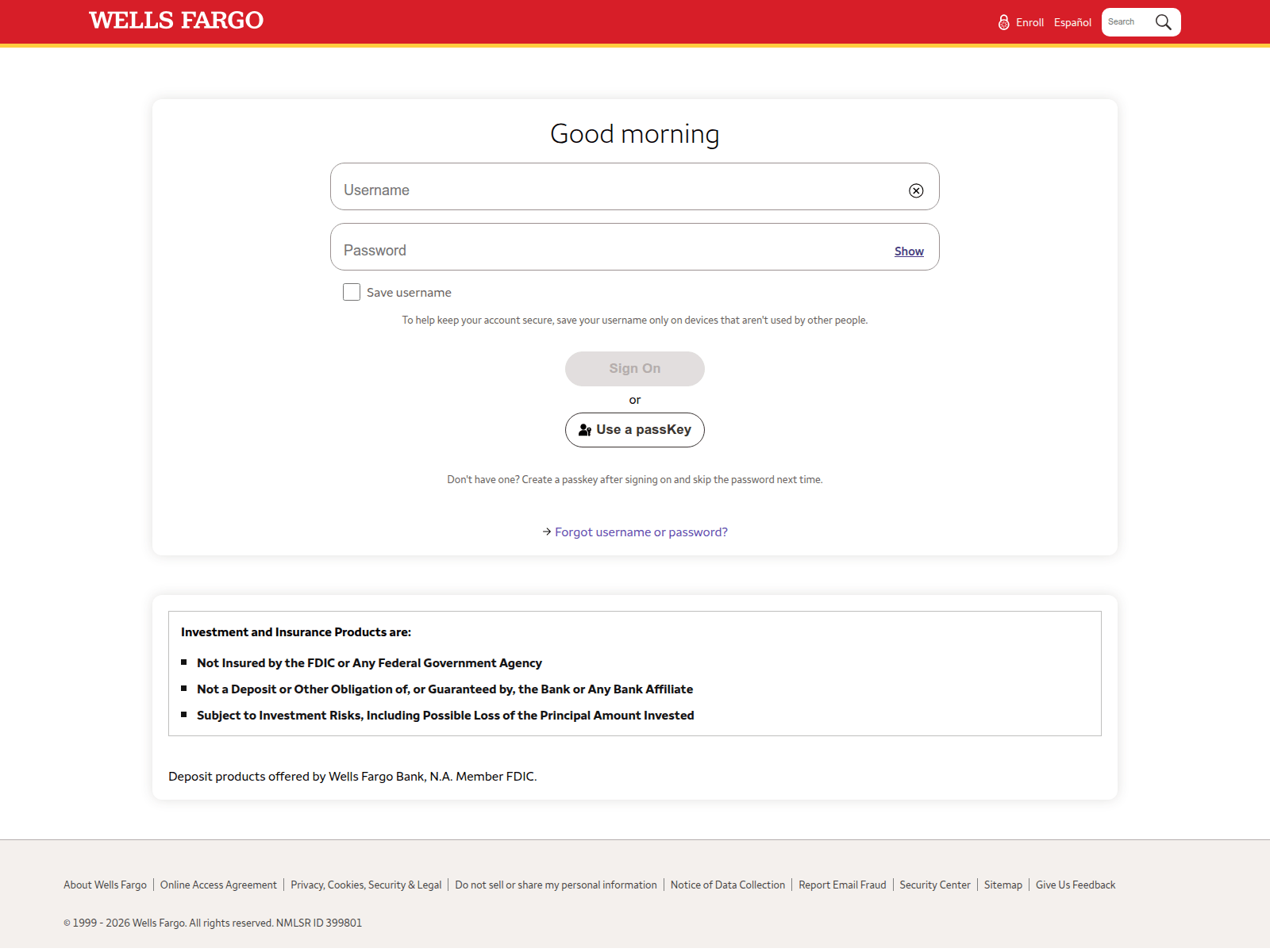 Screenshot of w-fargo.com
