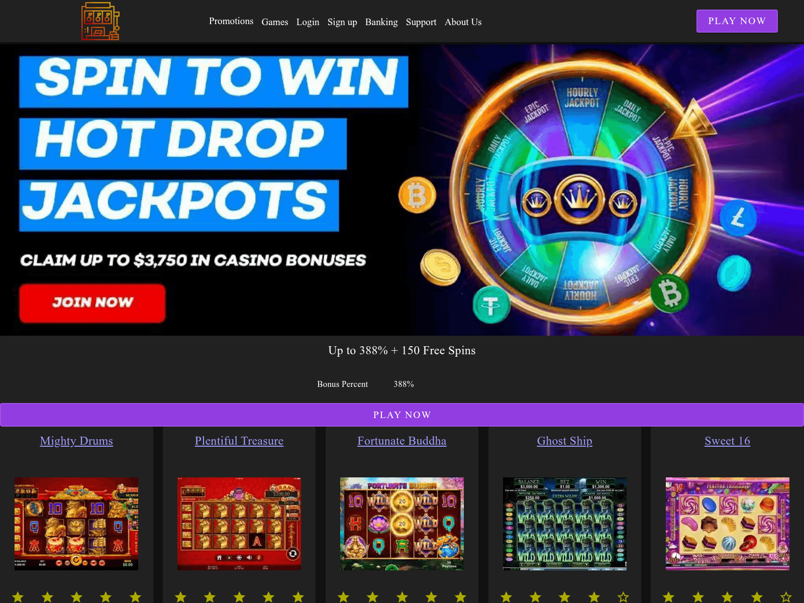 Screenshot of goatspinscasino.com