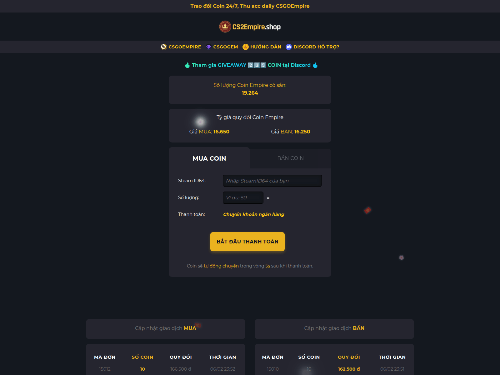 Screenshot of cs2empire.shop