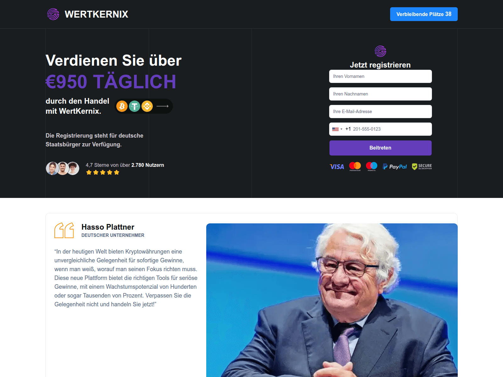 Screenshot of wertkernix.net