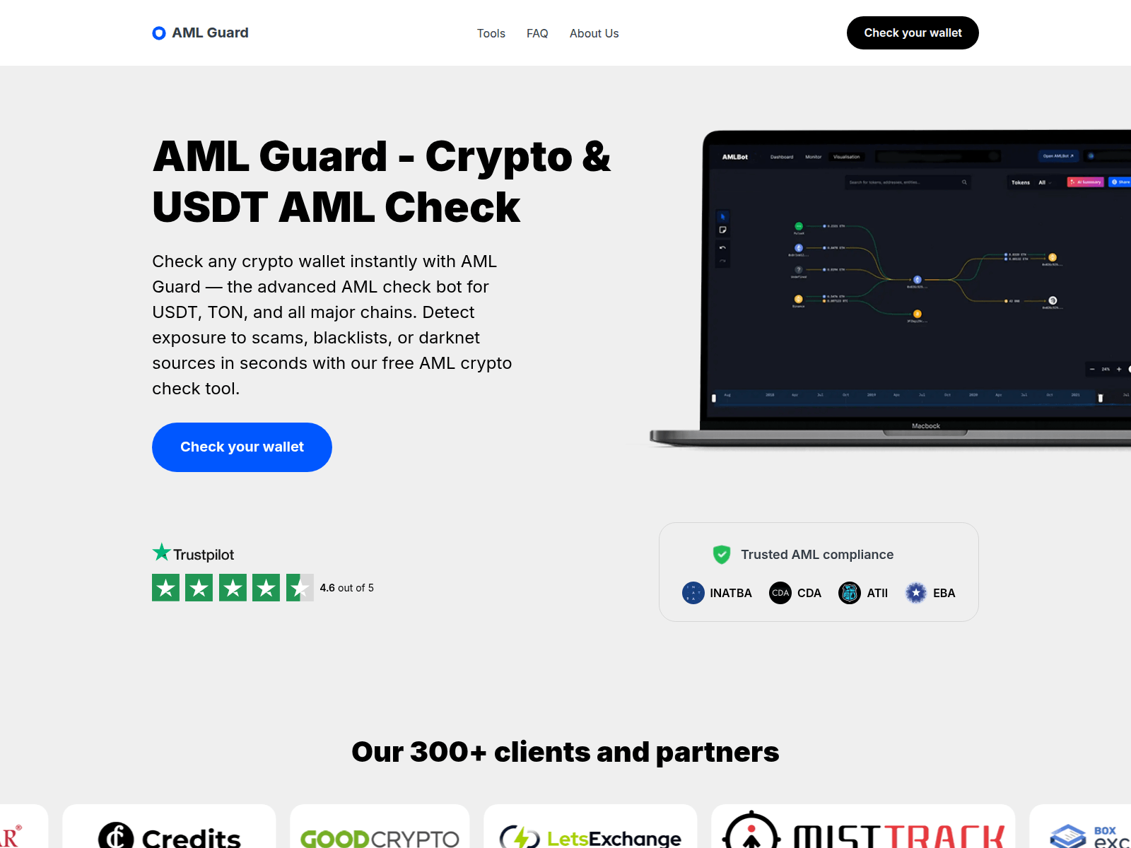 Screenshot of walletamlsguard.com