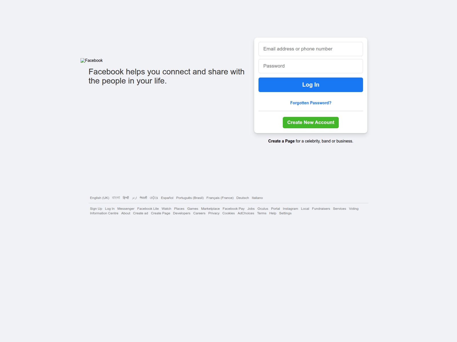Screenshot of facebook-login1.vercel.app