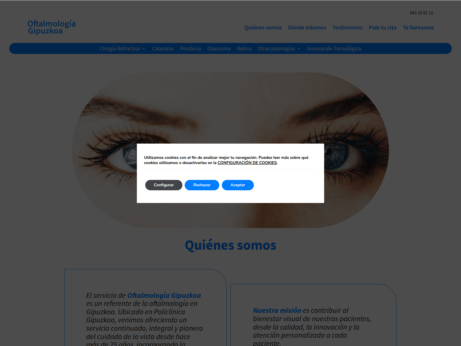 Screenshot of oftalmologiagipuzkoa.com
