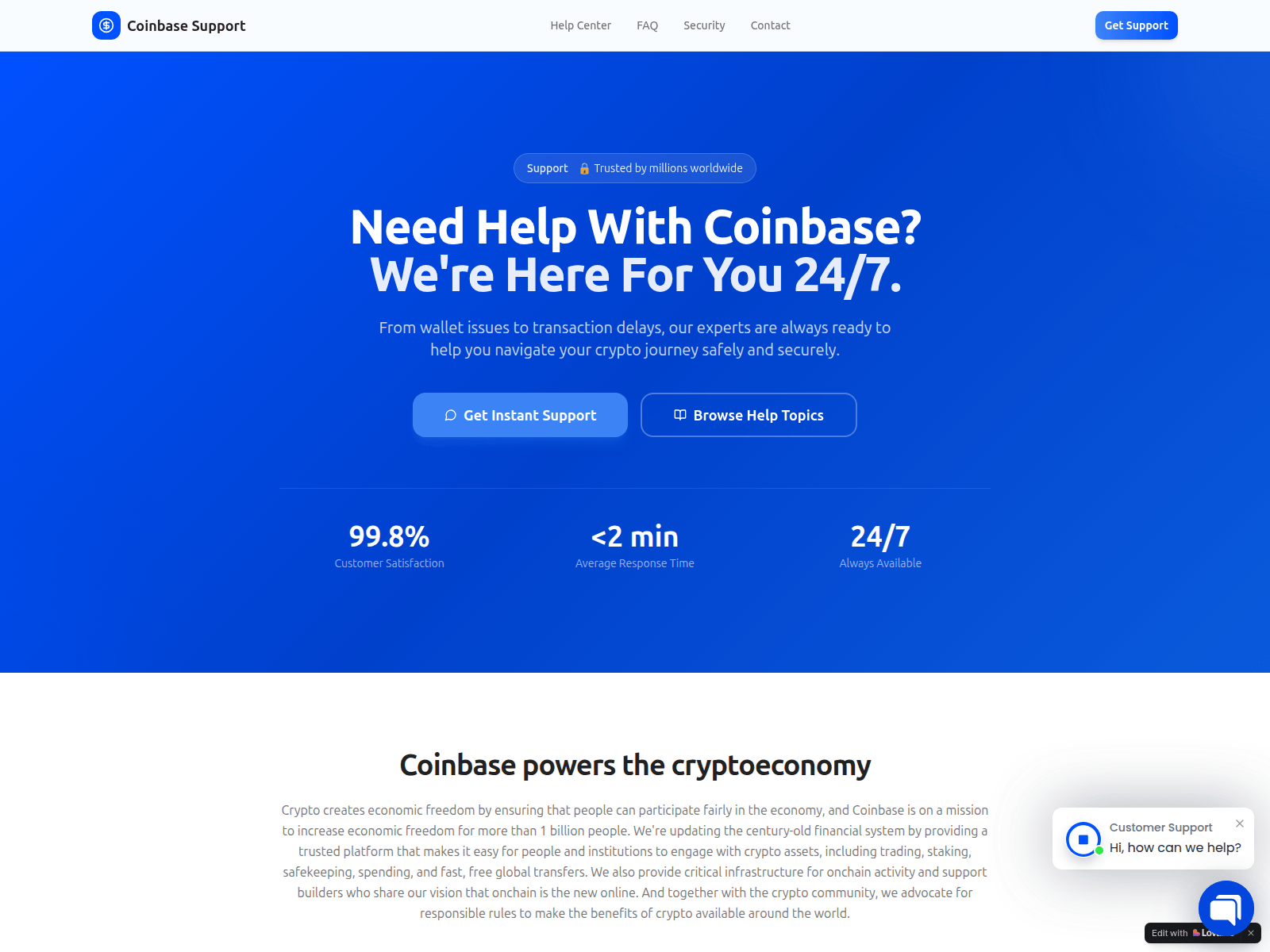 Screenshot of coinbase-secued-assistancee.lovable.app