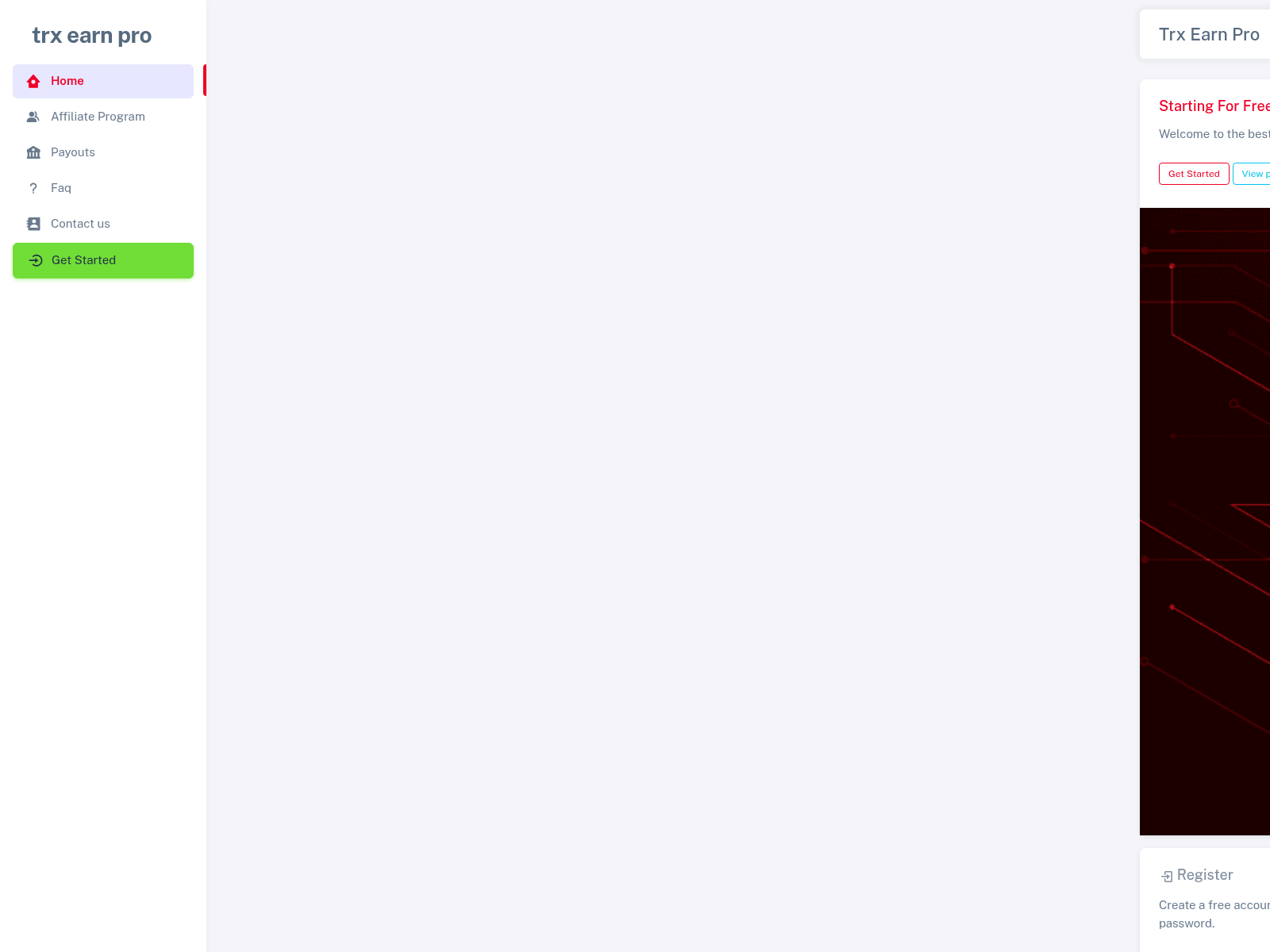 Screenshot of trx-earn.pro