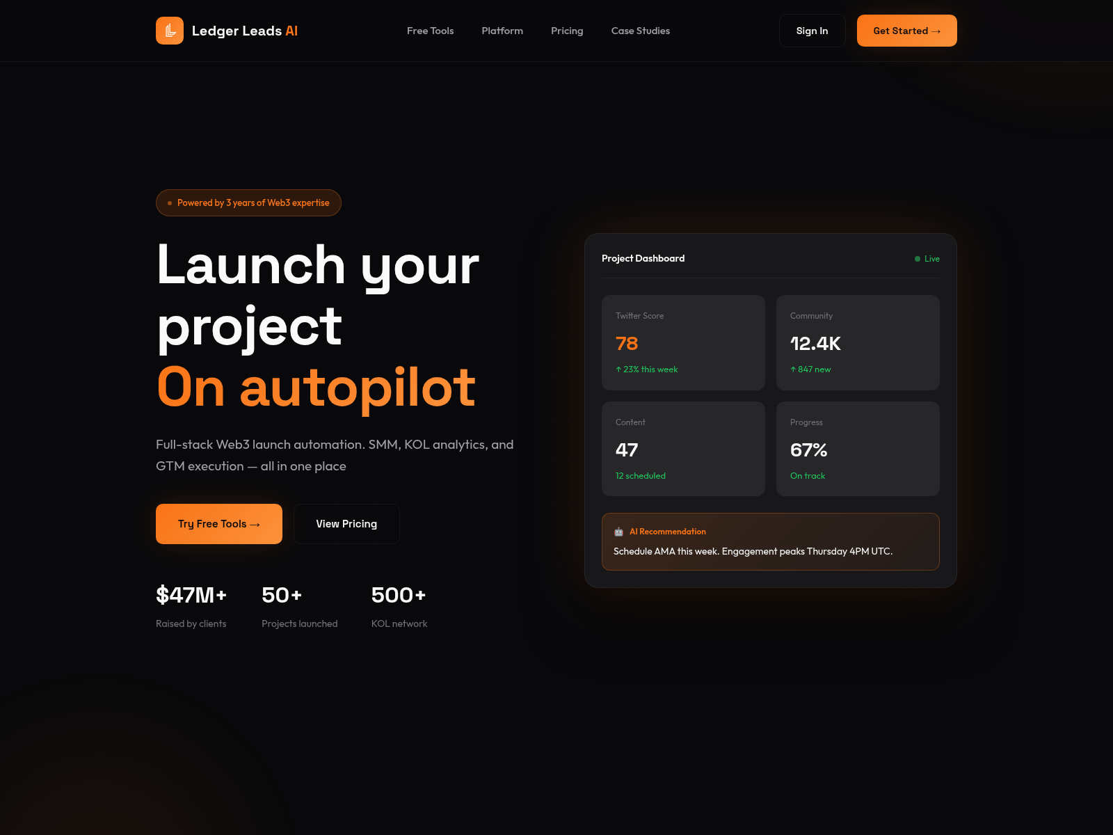 Screenshot of ledger-leads.app