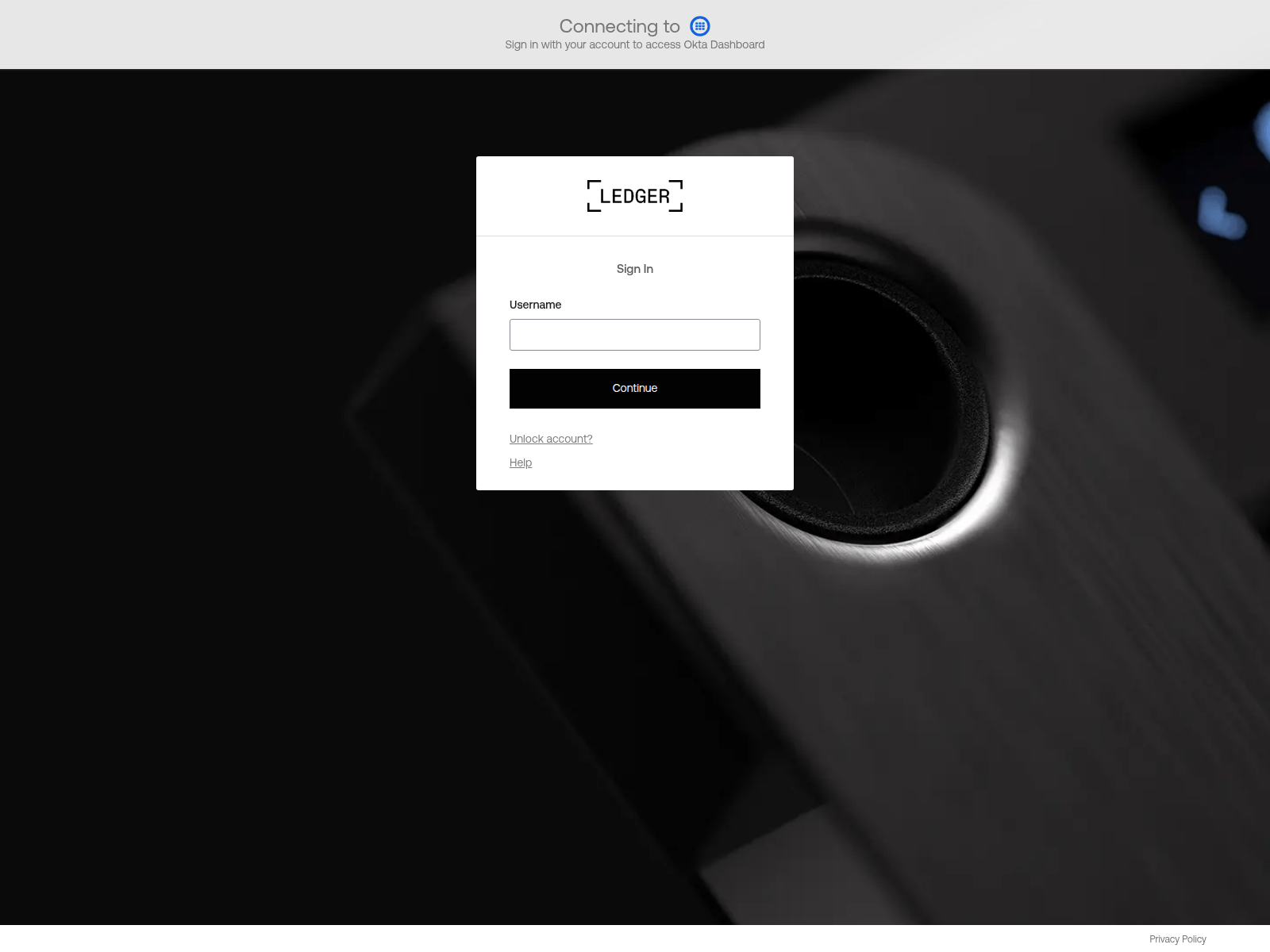 Screenshot of ledger-okta.com