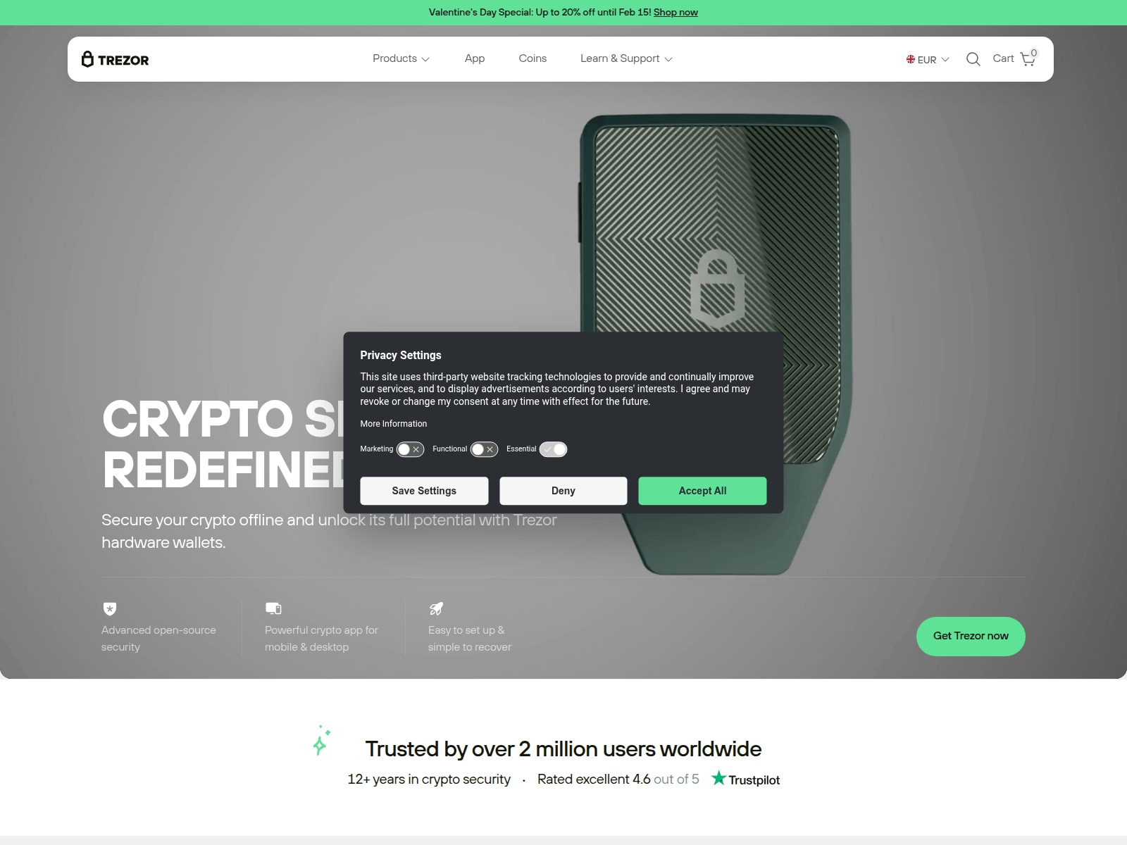 Screenshot of trezor.feldmesser.co