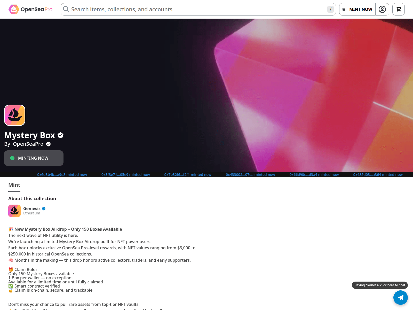 Screenshot of clickmints-here7.vercel.app
