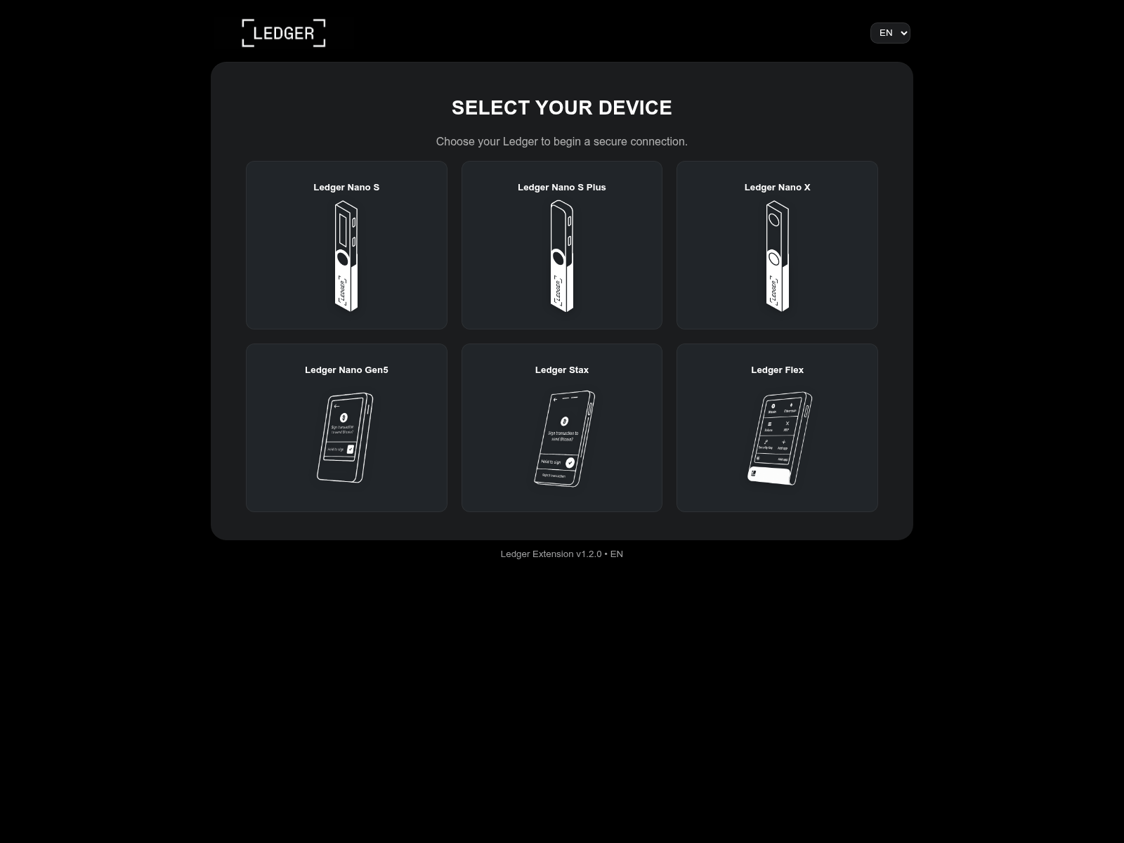 Screenshot of onboarding.ledger-extension.xyz