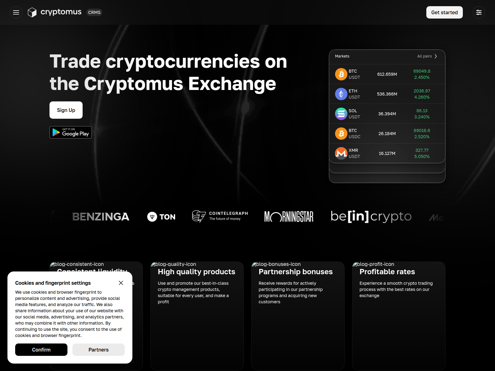 Screenshot of receive-cryptomus.com