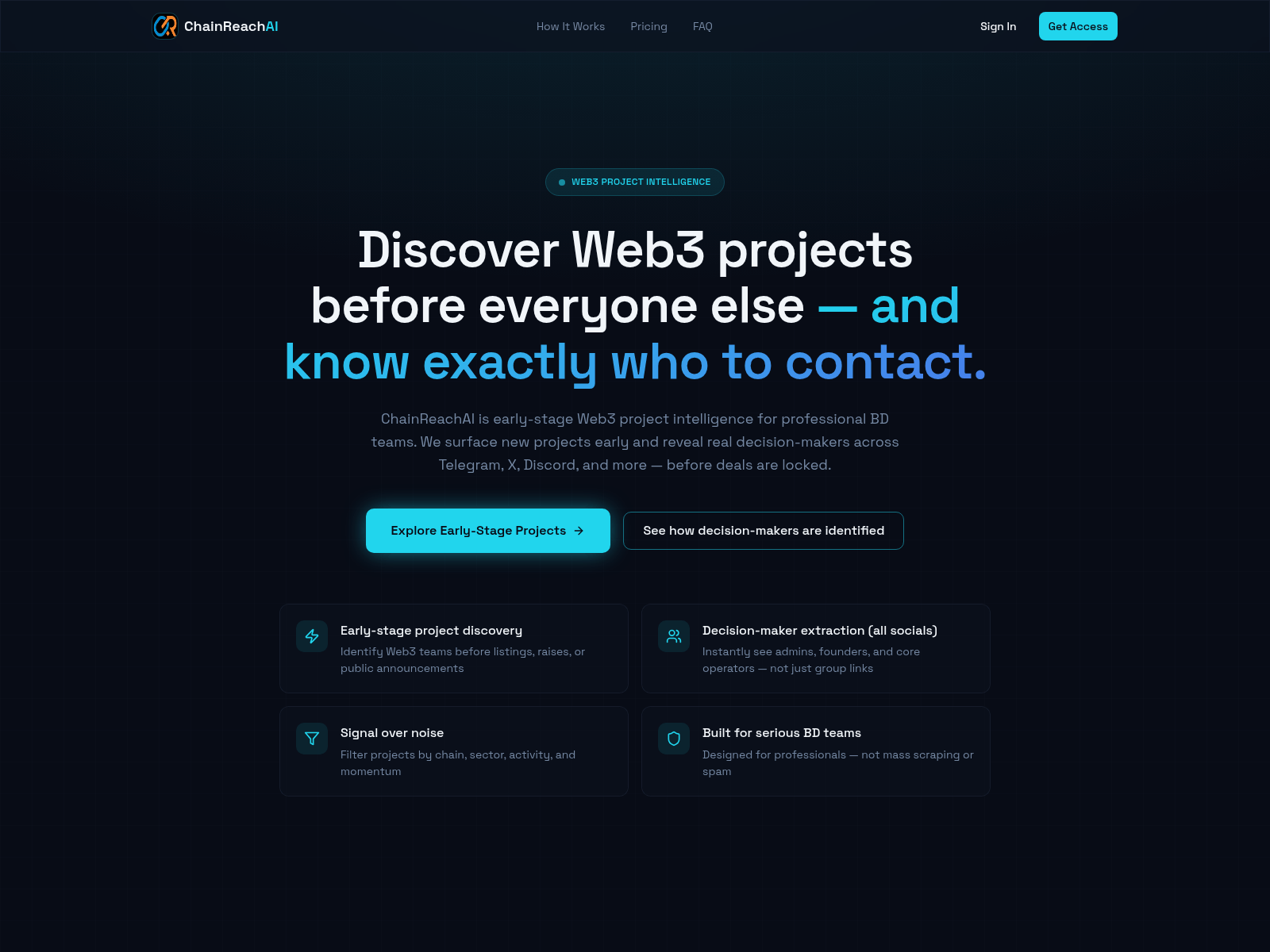 Screenshot of web3leadgen.com