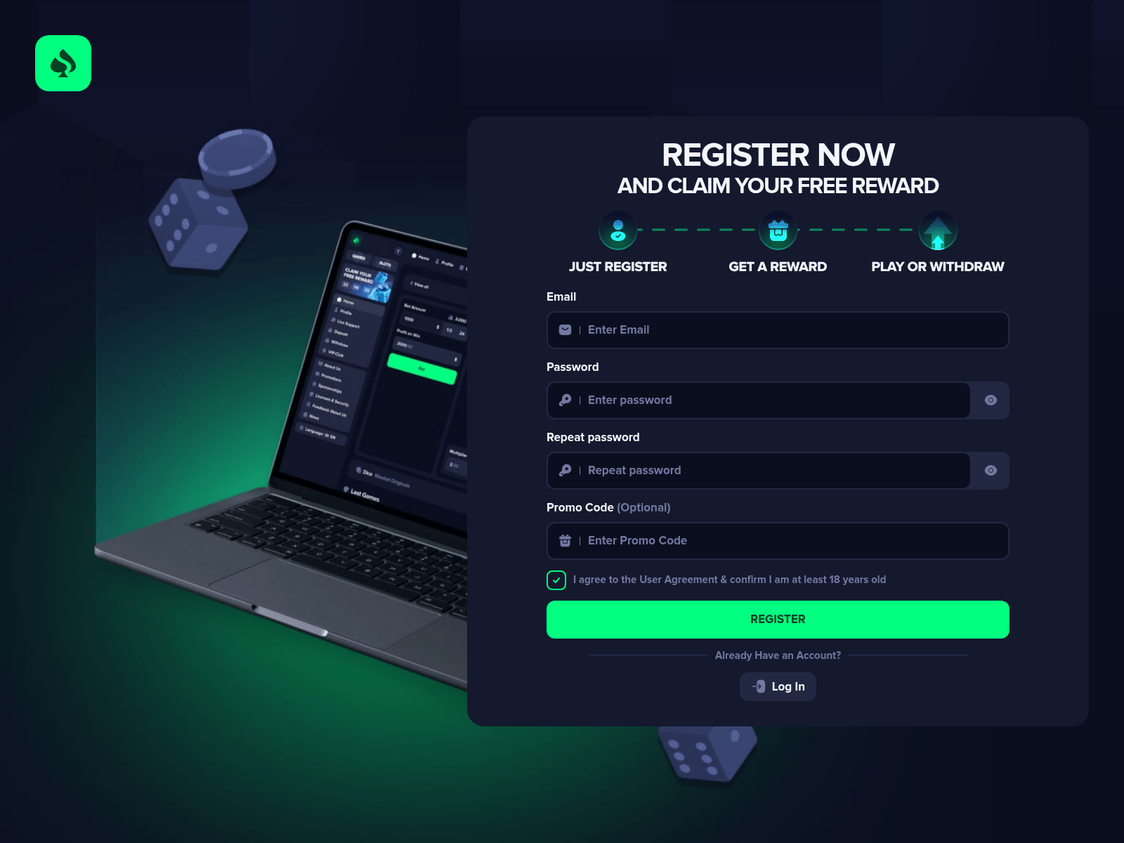 Screenshot of creazy-cryptospin.click