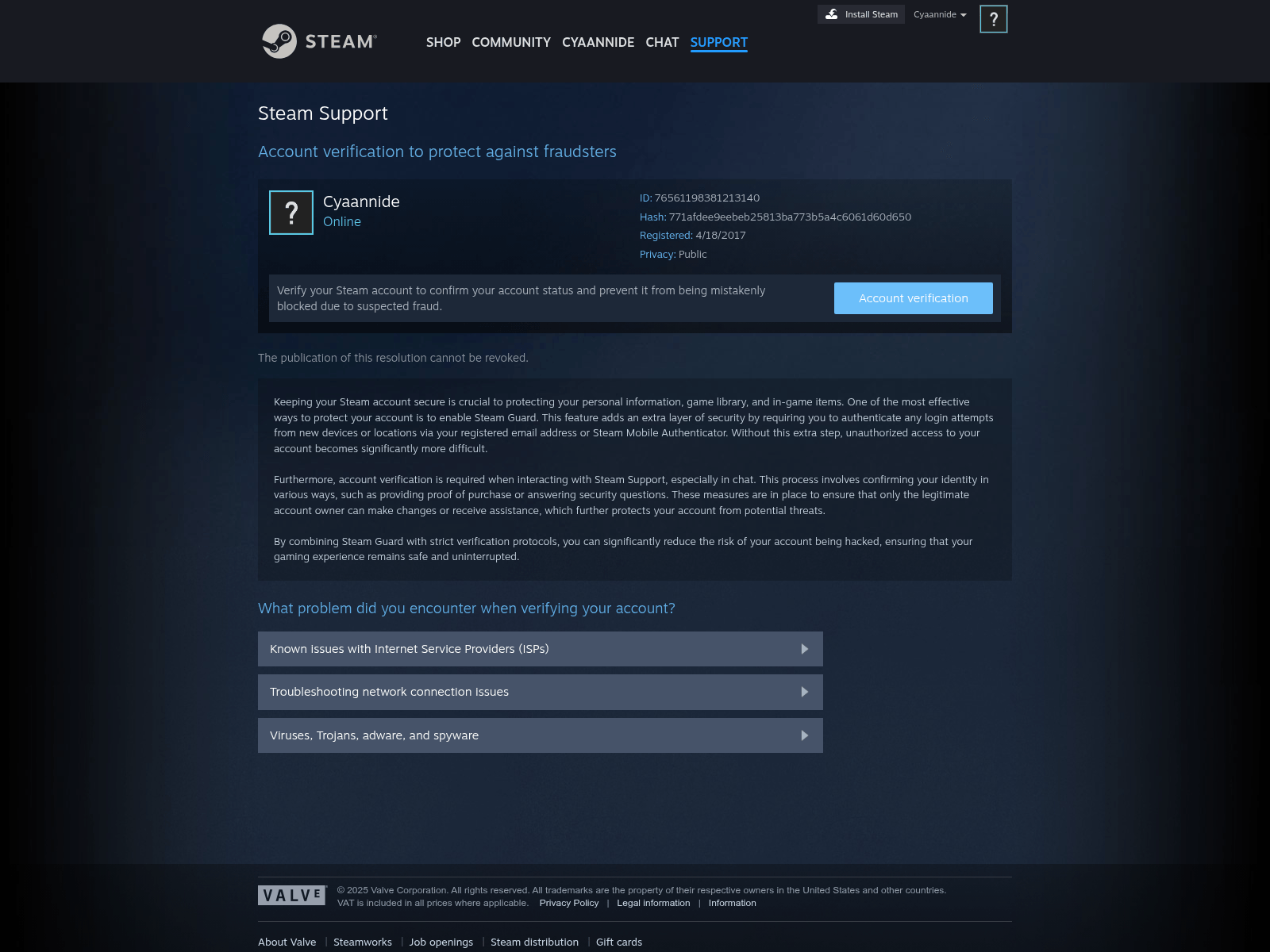 Screenshot of help.steampoweredip.com