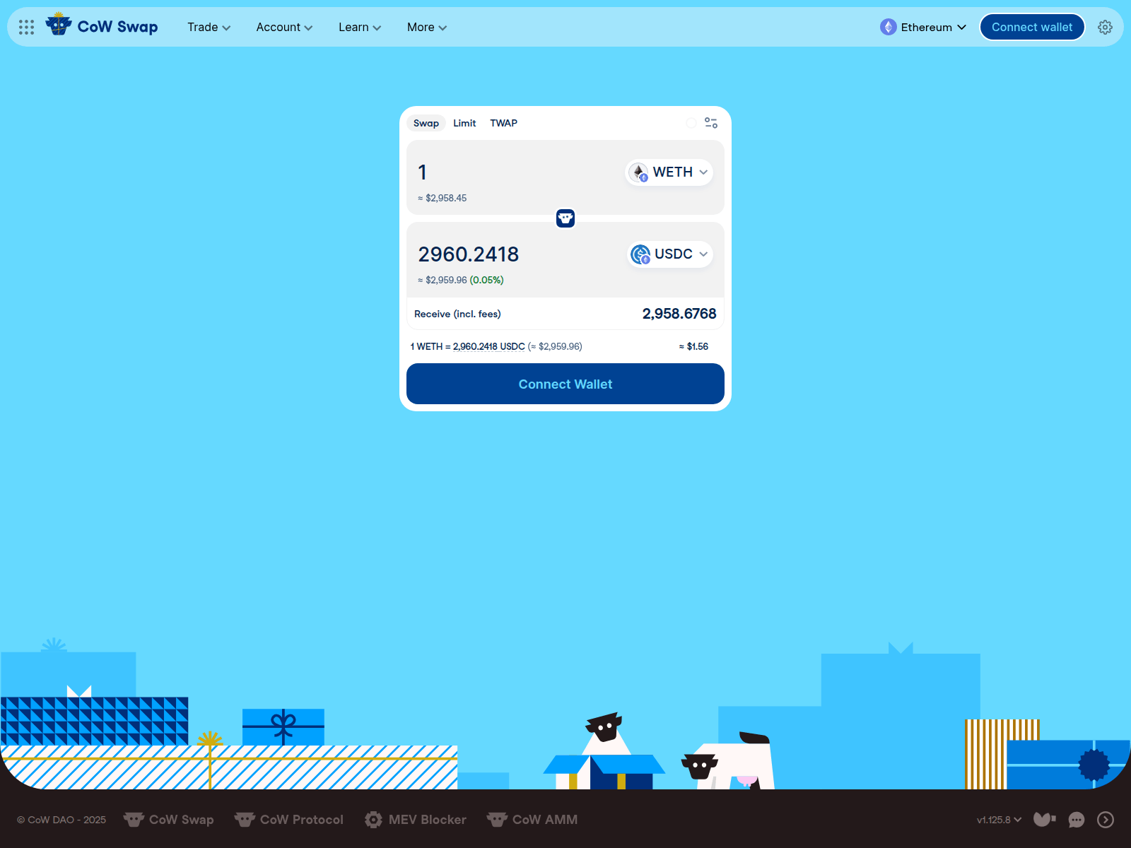 Screenshot of cow-swap.co
