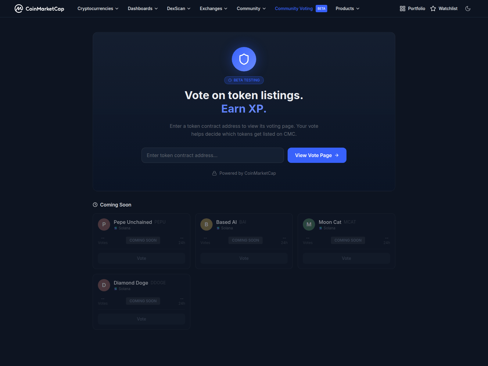 Screenshot of votelist.cc