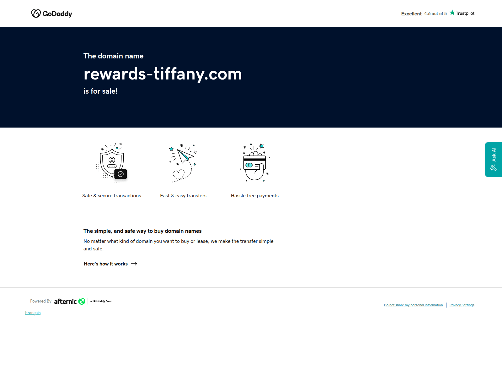 Screenshot of rewards-tiffany.com
