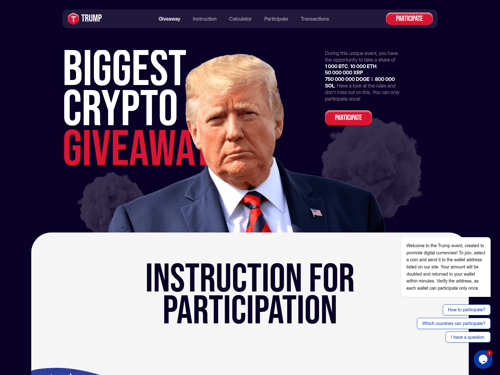 Screenshot of worldtrump.us