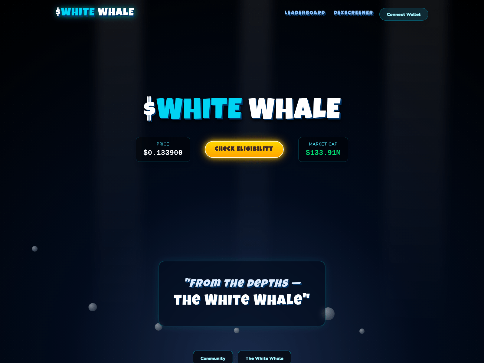 Screenshot of whitewhalesolmeme.com