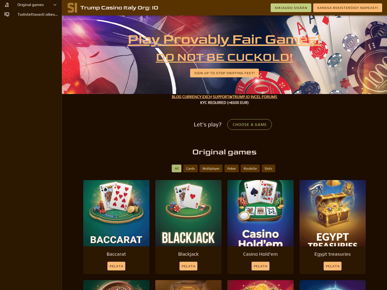 Screenshot of trumpcasino.io