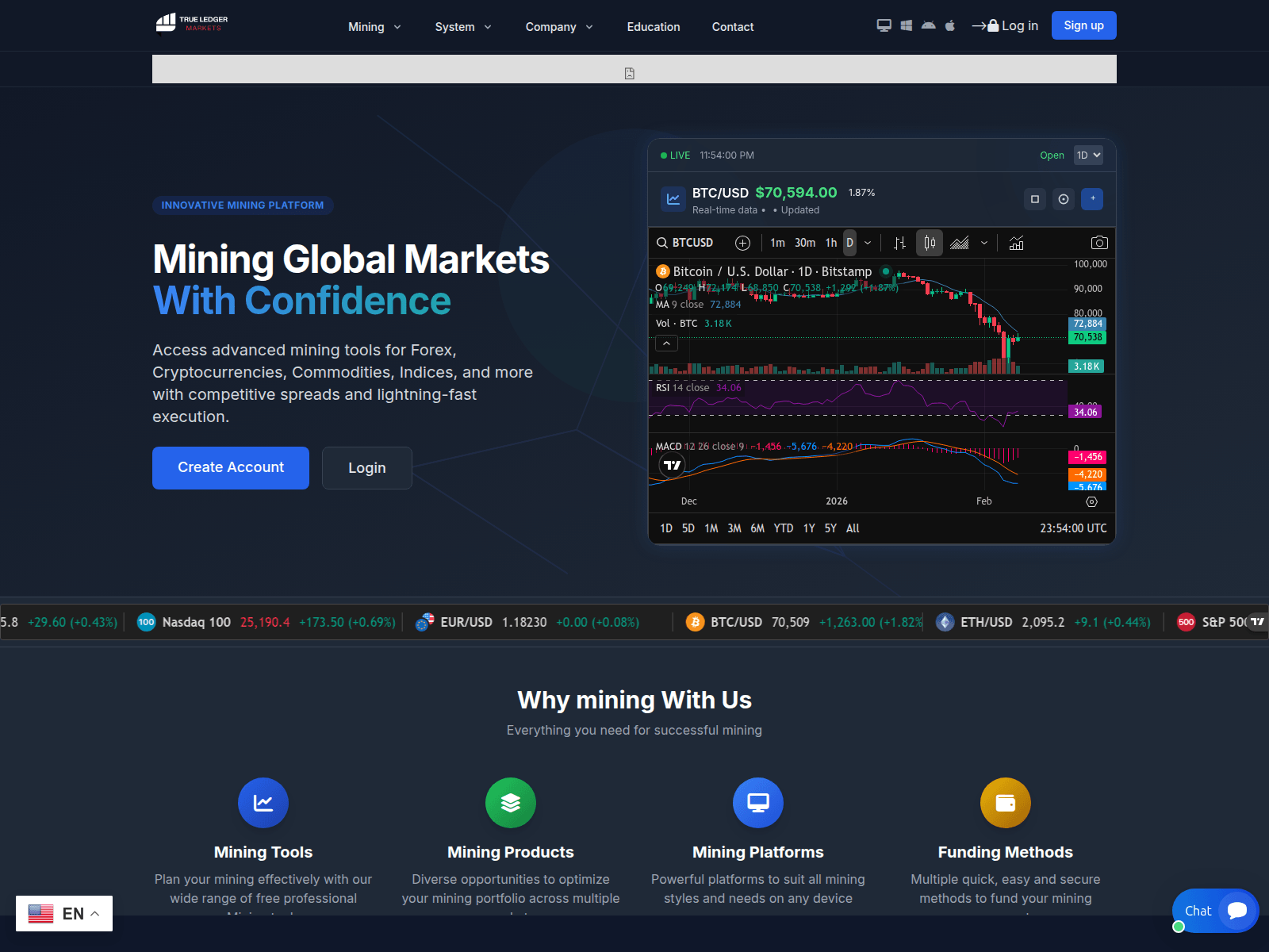 Screenshot of truledgermarkets.com