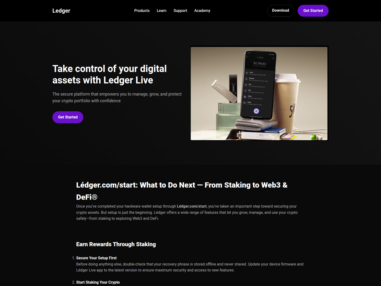 Screenshot of start-ledgr.criptowalletpro.com
