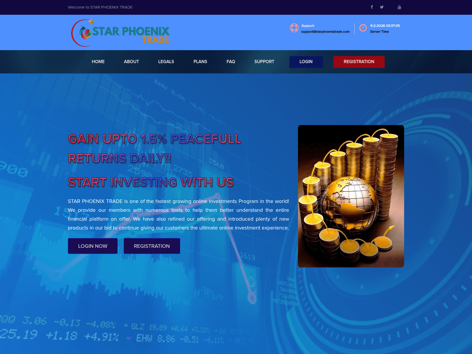Screenshot of starphoenixtrade.com