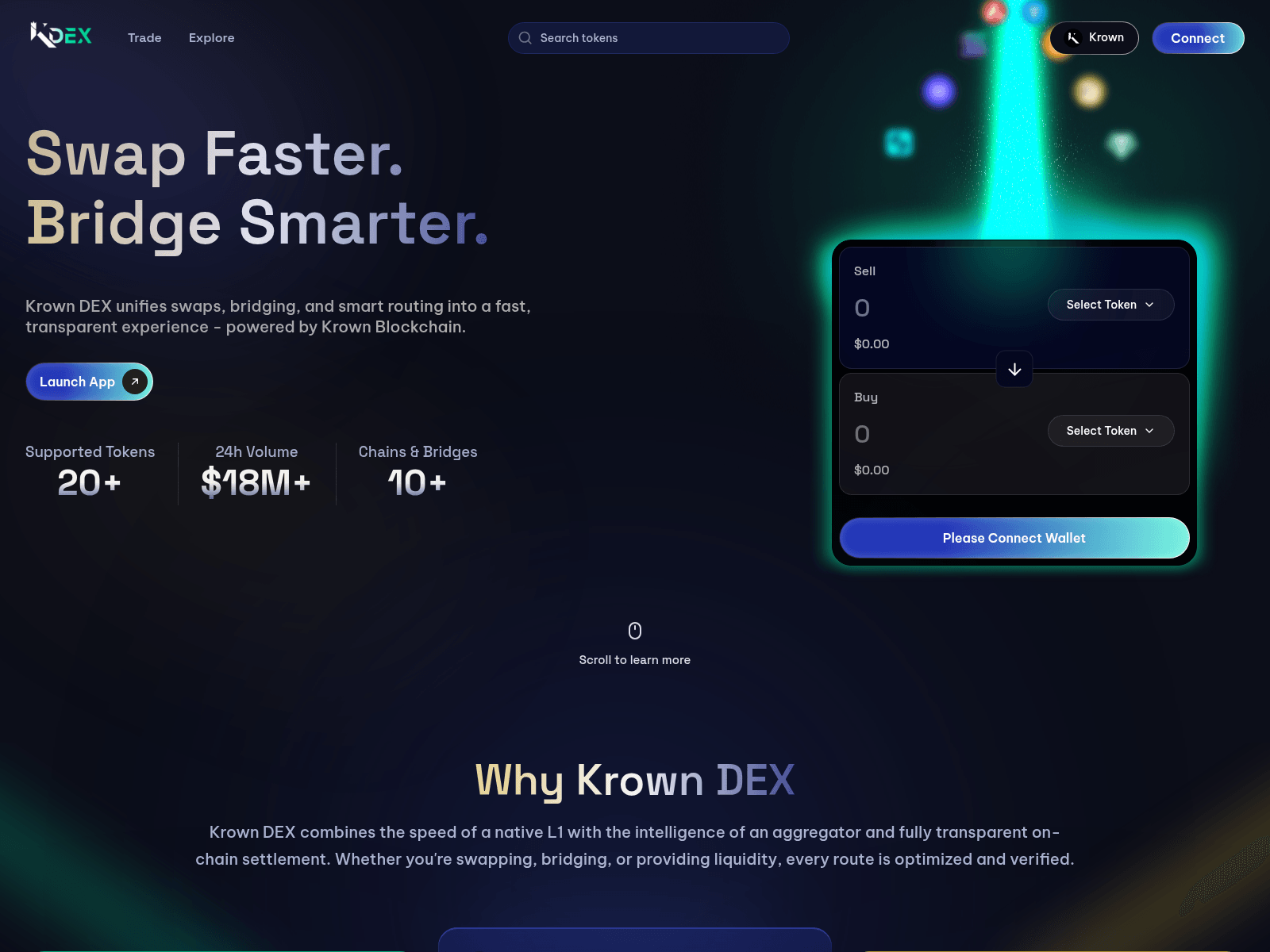 Screenshot of krowndex.xyz