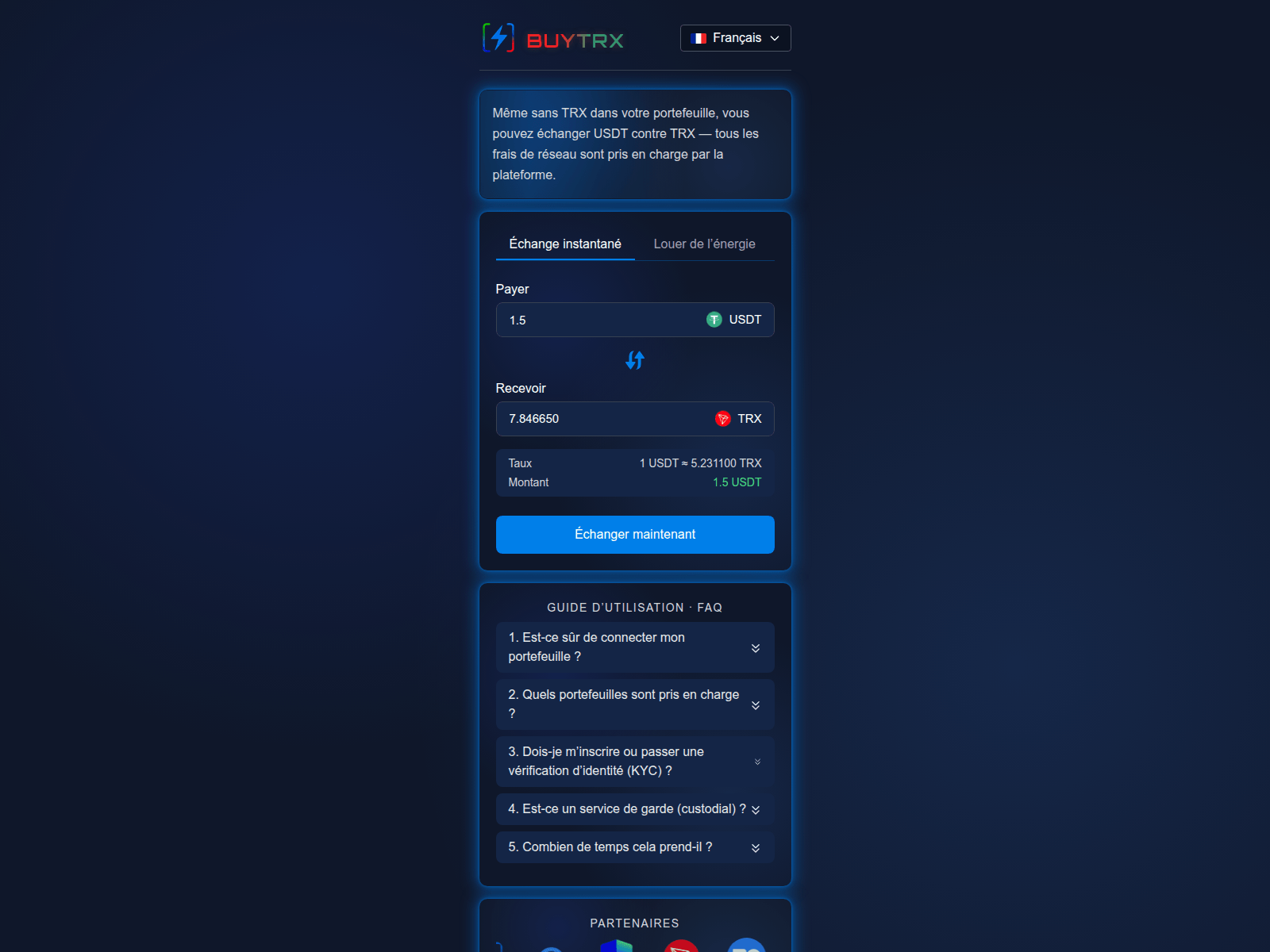 Screenshot of buytrx.cc