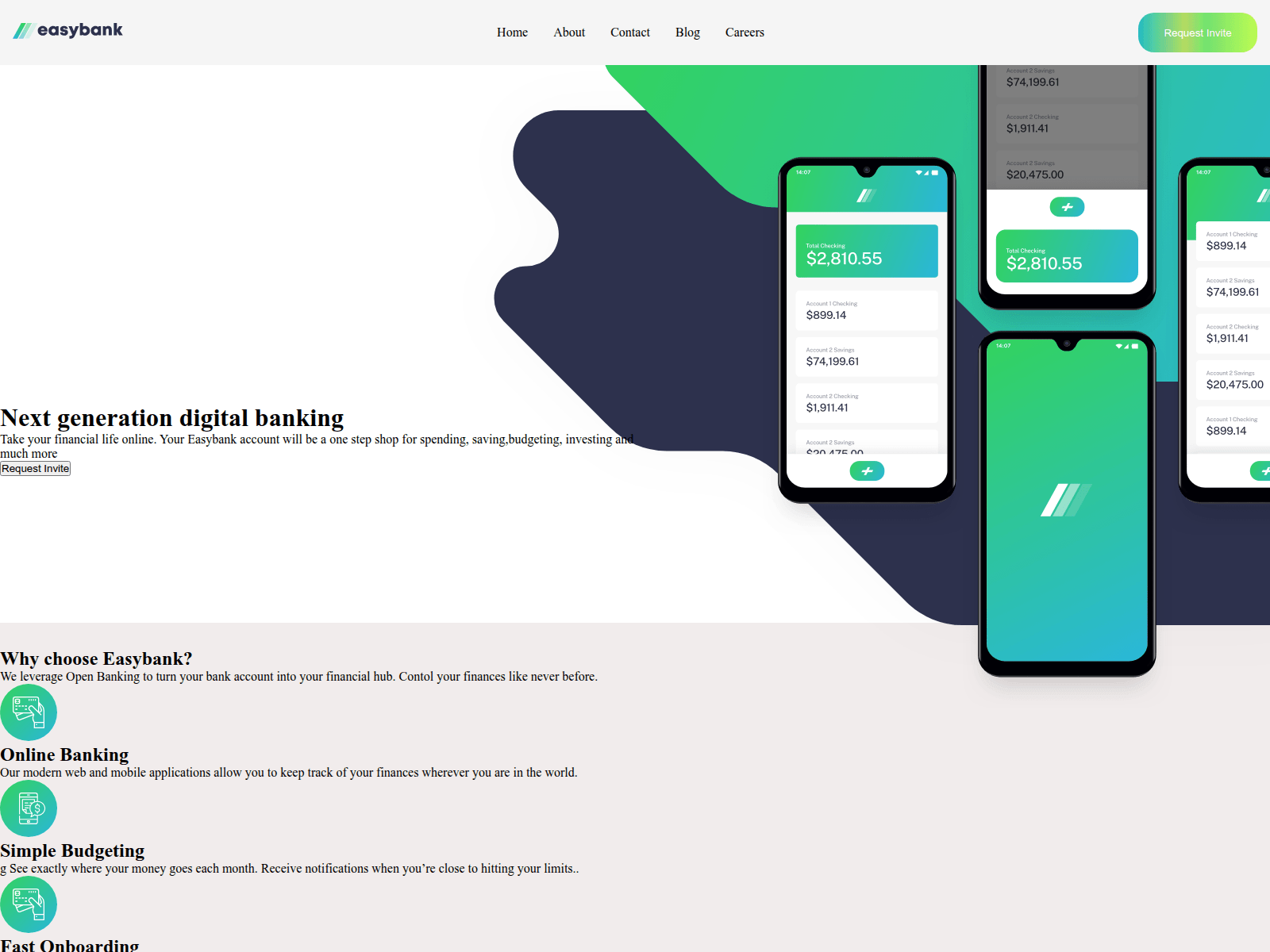 Screenshot of easy-bank-sigma.vercel.app