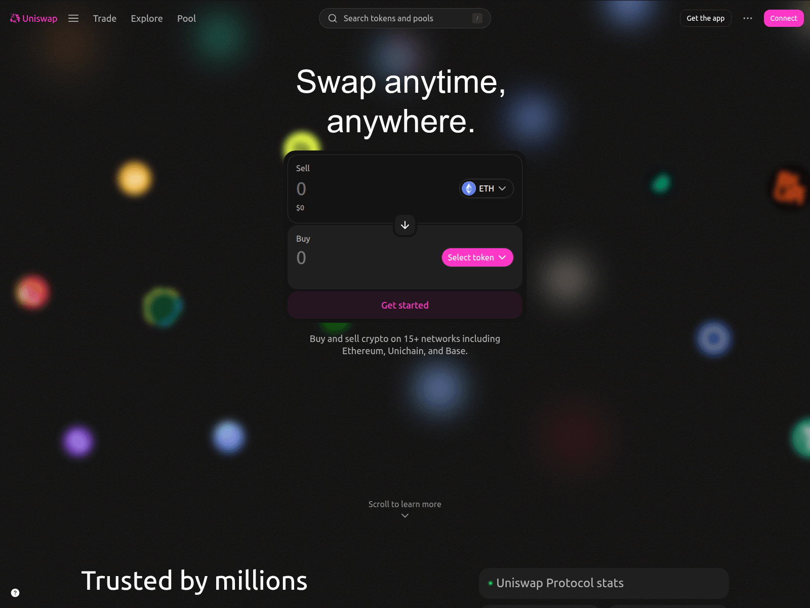 Screenshot of uniswap.defl.guru