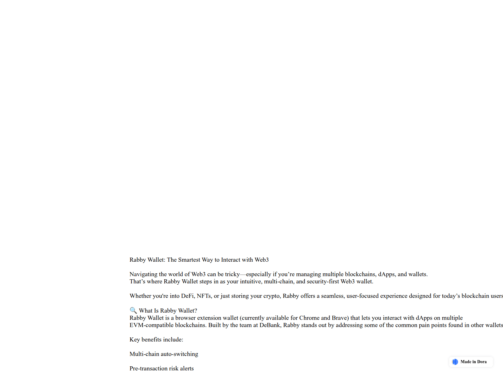 Screenshot of rabby-info.dora.run