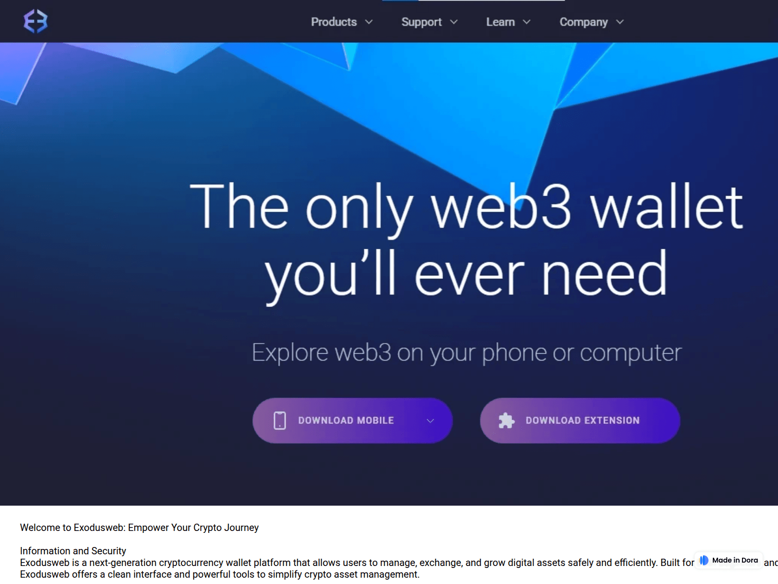 Screenshot of home-web.dora.run