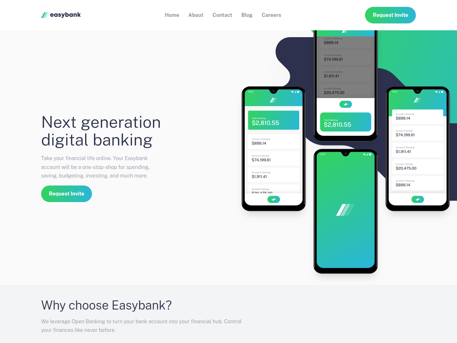 Screenshot of frontendmentor-easybank-chi.vercel.app