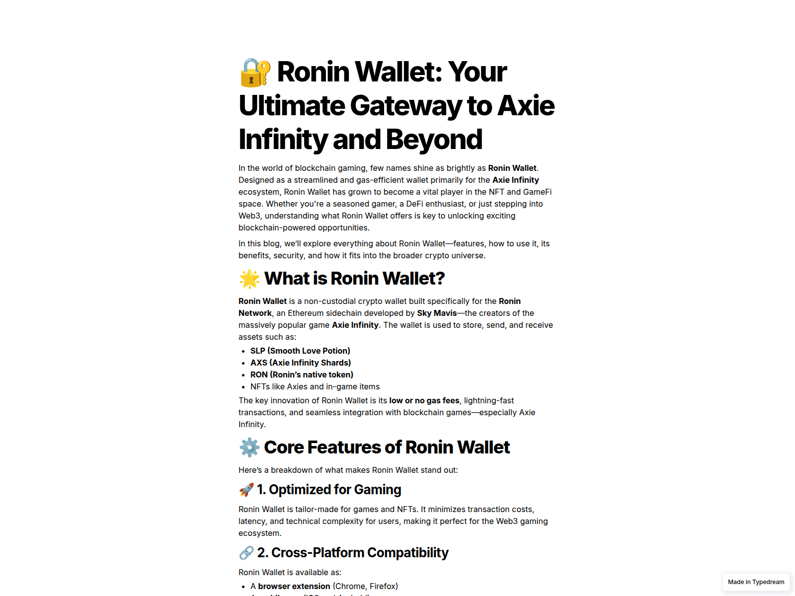 Screenshot of web--ronin.typedream.app