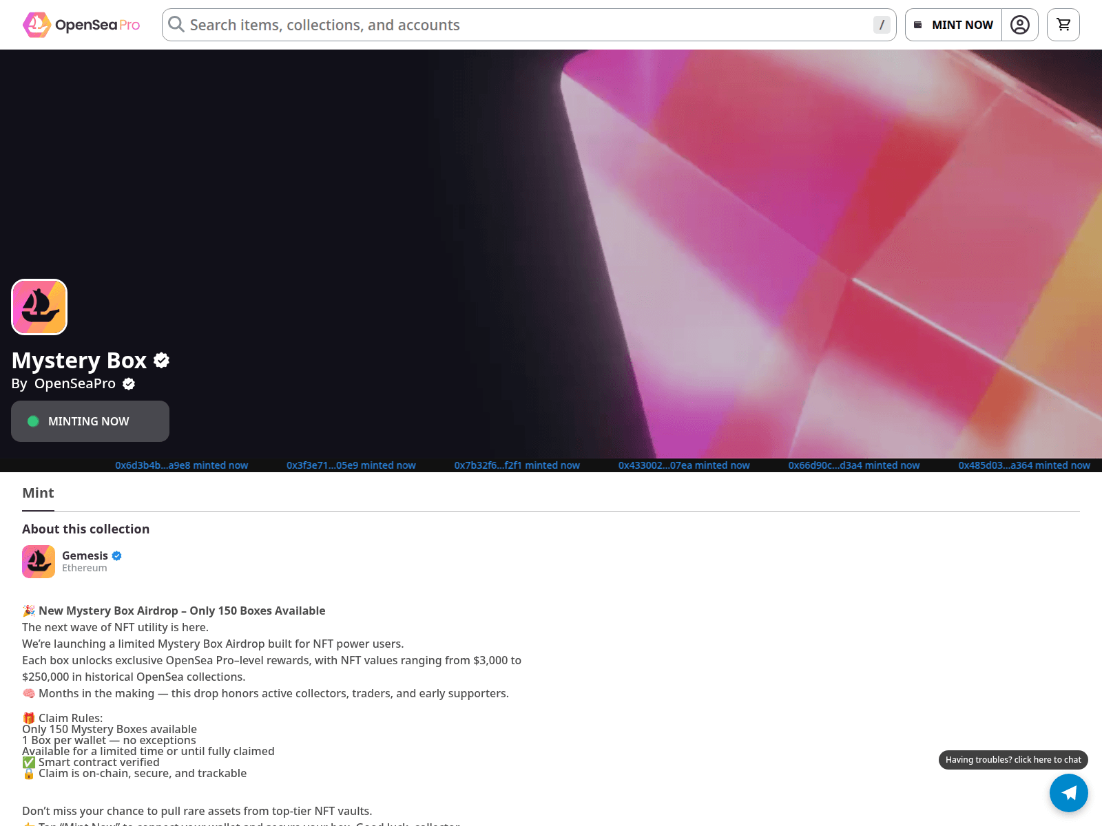 Screenshot of clickmints-here3.vercel.app