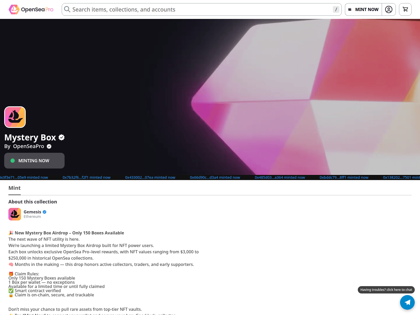 Screenshot of clickmints-here2.vercel.app